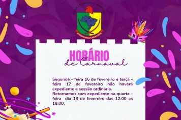 Horário de expediente feriado de carnaval 2026