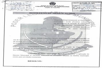 Suspensas as sessões ordinárias do dia 16 de junho a 23 de junho.