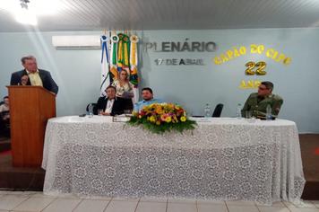 CERIMÔNIA EM COMEMORAÇÃO AOS 22 ANOS DE CAPÃO DO CIPÓ - SESSÃO SOLENE DO DIA 19-04-2022