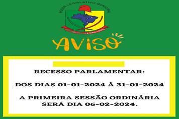 RECESSO PARLAMENTAR 2024