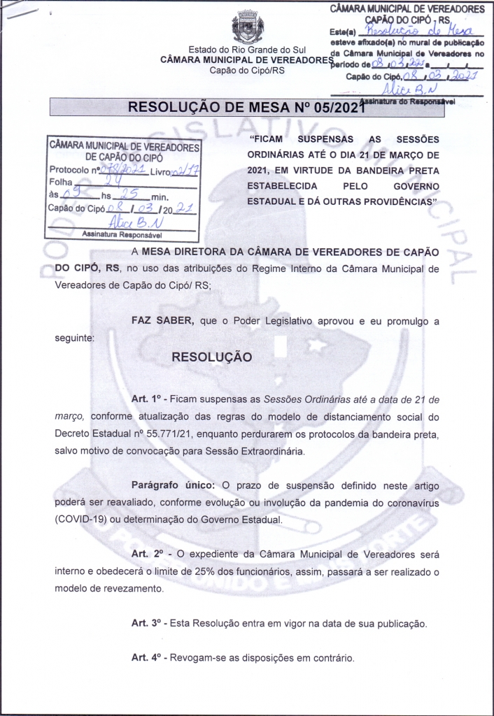 HORÁRIO DE EXPEDIENTE DURANTE A BANDEIRA PRETA
