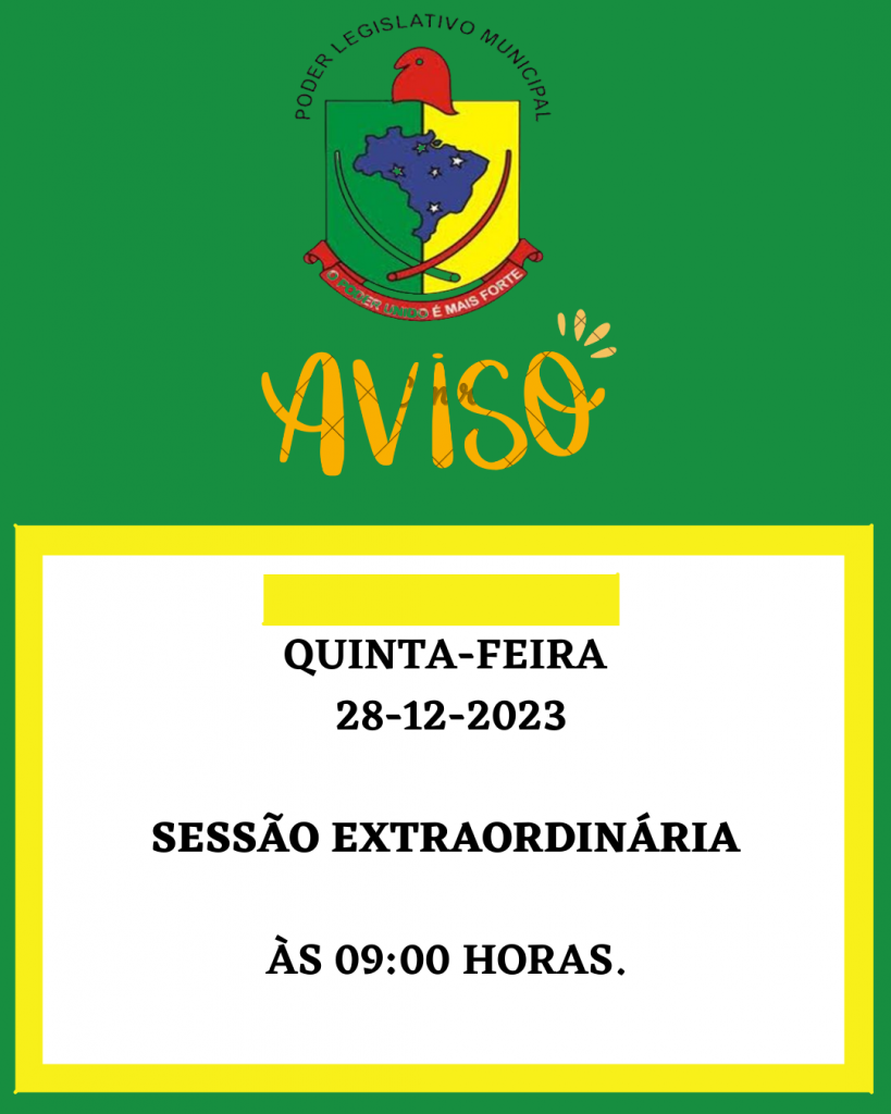 SESSÃO EXTRAORDINÁRIA DIA 28-12-2023