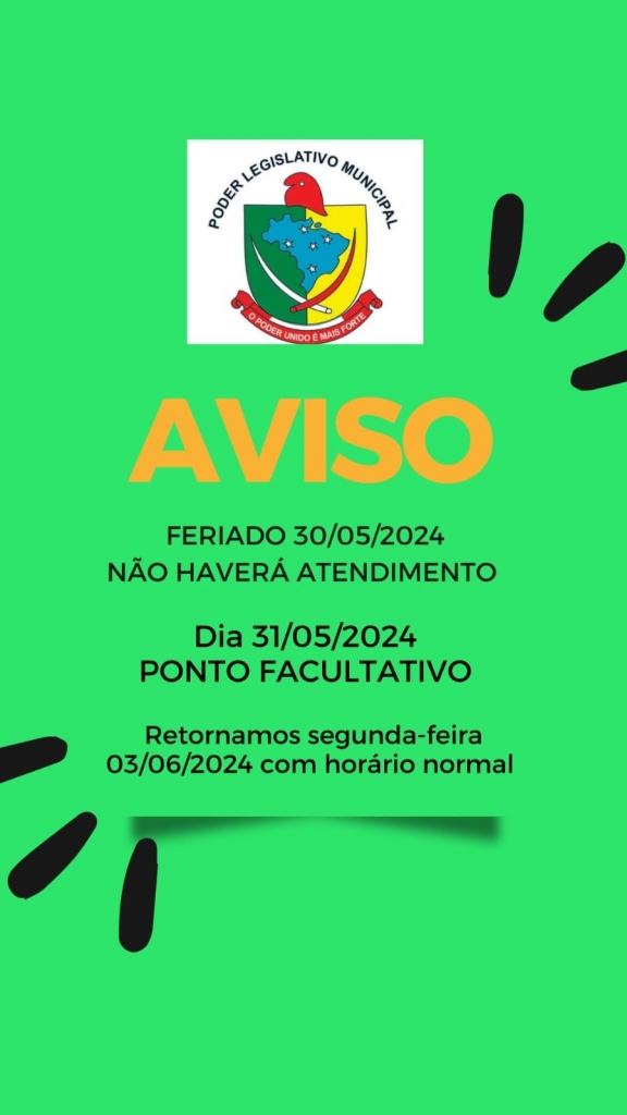 HORÁRIO EXPEDIENTE FERIADO DE CORPUS CHRISTI